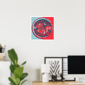 Rot und Blau NOLa Wasserzähler Poster (Heimbüro)