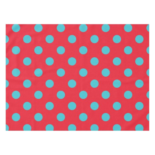 Rot und Blau Polka Dot Tablecloth Tischdecke (Vorderseite (Horizontal))