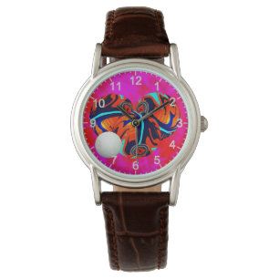 Rot und Blau-Rasenschüsseln, meine Damen überwache Armbanduhr