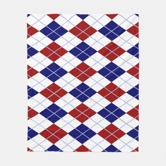Rot und Blau Raute Fleece Blanket (Vorderseite)