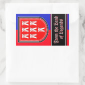 Rot und Blau Rechteckiger Aufkleber (Tasche)