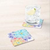 Rot und Blau Rechteckiger Pappuntersetzer (Vor Ort)