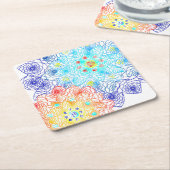 Rot und Blau Rechteckiger Pappuntersetzer (angewinkelt)