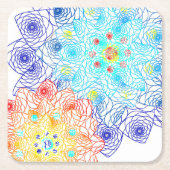 Rot und Blau Rechteckiger Pappuntersetzer (Vorderseite)