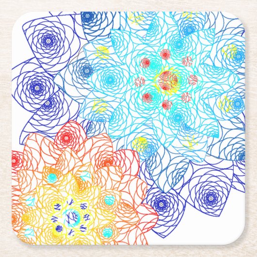 Rot und Blau Rechteckiger Pappuntersetzer (Vorderseite)