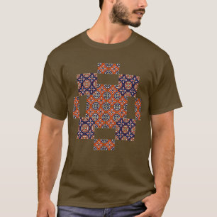 Rot und Blau rustikales Talavera-Mosaik T-Shirt