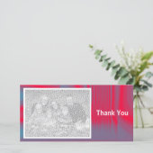 Rot und Blau schattiert Dankeskarte (Stehend Vorderseite)