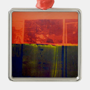 Rot und Blau Silbernes Ornament