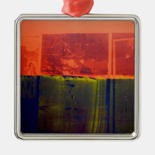 Rot und Blau Silbernes Ornament (Vorne)