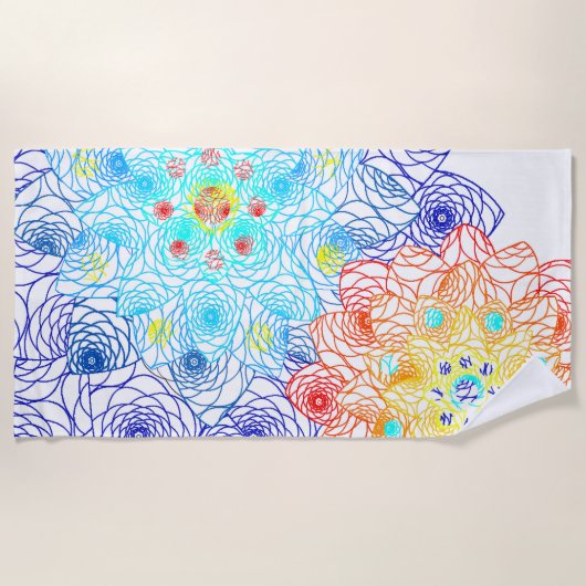 Rot und Blau Strandtuch (Vorderseite)