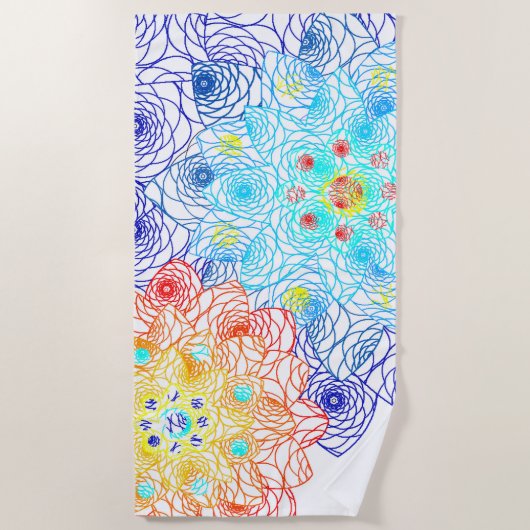 Rot und Blau Strandtuch (Vorderseite)