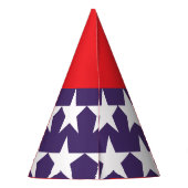 Rot und Blau US Flagge 4. Juli Partyhütchen (Rückseite)