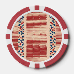 Rot und Blau US Flagge 4. Juli Pokerchips