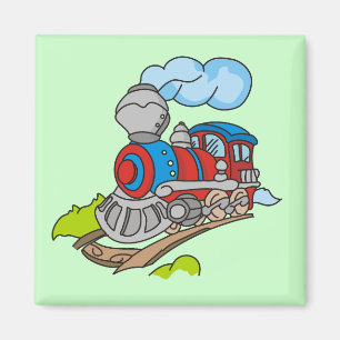 Rot und blaue Zug-T-Shirts und Geschenke Magnet