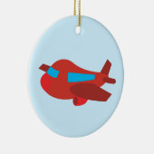 Rot- und Blauflugzeug Keramik Ornament (Rechts)