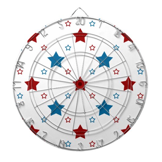 Rot- und Blausternmuster auf Weiß Dartscheibe (vorne)
