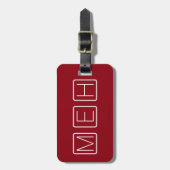 Rot und Block Monogramm Gepäckanhänger (Vorderseite vertikal)