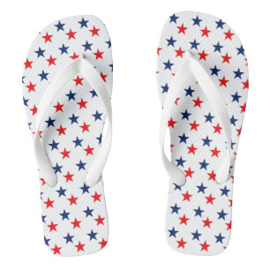 Rot- und Blue-Star-Flip-Flops Badesandalen