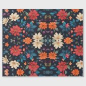 Rot und Blues in Schwarz Geschenkpapier (Flach)