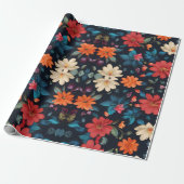 Rot und Blues in Schwarz Geschenkpapier (Ungerollt)