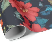 Rot und Blues in Schwarz Geschenkpapier (Rolleneckpunkt)