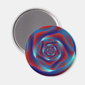 Rot und Blues Spiral Rose Magnet (Vorderseite/Rückseite)