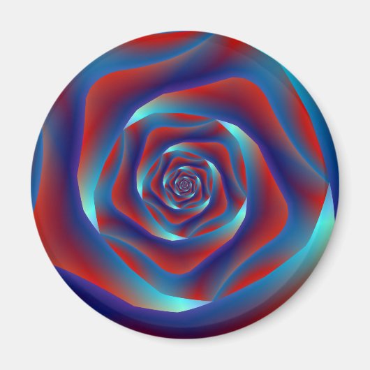 Rot und Blues Spiral Rose Magnet (Vorne)