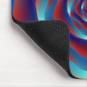 Rot und Blues Spiral Rose Mousepad (Ecke)