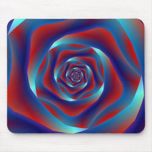Rot und Blues Spiral Rose Mousepad (Vorne)