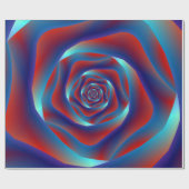 Rot und Blues Spiral Rose Wrapping Paper Geschenkpapier (Flach)