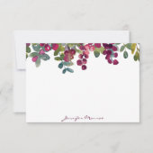 Rot und bordeauxfarben personalisiert mitteilungskarte (Vorderseite)