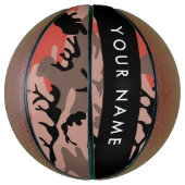 Rot und braun Camouflage Ihr Name Persönlich gesta Basketball (Vertikal)