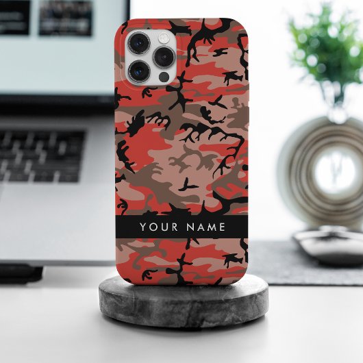 Rot und braun Camouflage Ihr Name Persönlich gesta Case-Mate iPhone Hülle