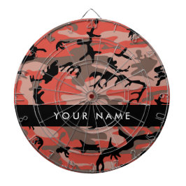 Rot und braun Camouflage Ihr Name Persönlich gesta Dartscheibe