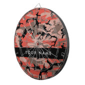 Rot und braun Camouflage Ihr Name Persönlich gesta Dartscheibe (Vorderseite rechts)