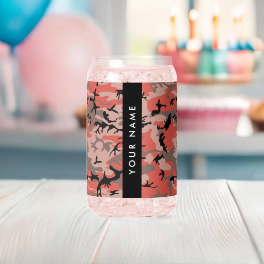Rot und braun Camouflage Ihr Name Persönlich gesta Dosenglas (Insitu (Baby Party))