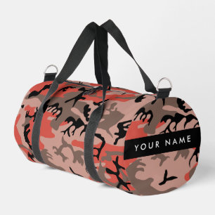 Rot und braun Camouflage Ihr Name Persönlich gesta Duffle Bag
