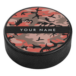Rot und braun Camouflage Ihr Name Persönlich gesta Eishockey Puck