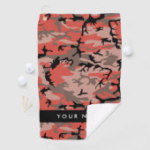 Rot und braun Camouflage Ihr Name Persönlich gesta Golfhandtuch (Insitu)