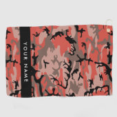 Rot und braun Camouflage Ihr Name Persönlich gesta Golfhandtuch (Horizontal)