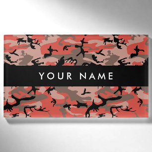 Rot und braun Camouflage Ihr Name Persönlich gesta Namenschild