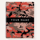 Rot und braun Camouflage Ihr Name Persönlich gesta Notizblock (Vorderseite)