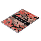 Rot und braun Camouflage Ihr Name Persönlich gesta Notizblock (Linke Seite)