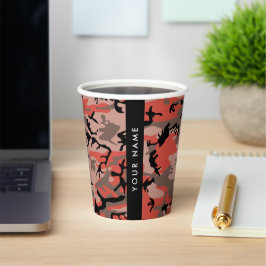 Rot und braun Camouflage Ihr Name Persönlich gesta Pappbecher