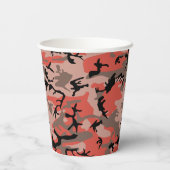 Rot und braun Camouflage Ihr Name Persönlich gesta Pappbecher (Rückseite)