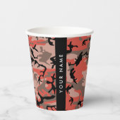Rot und braun Camouflage Ihr Name Persönlich gesta Pappbecher (Vorderseite)