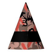 Rot und braun Camouflage Ihr Name Persönlich gesta Partyhütchen (Rückseite)