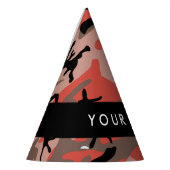 Rot und braun Camouflage Ihr Name Persönlich gesta Partyhütchen (Links)