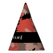 Rot und braun Camouflage Ihr Name Persönlich gesta Partyhütchen (Rechts)