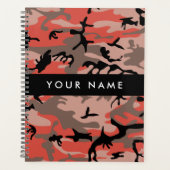 Rot und braun Camouflage Ihr Name Persönlich gesta Planer (Vorderseite)